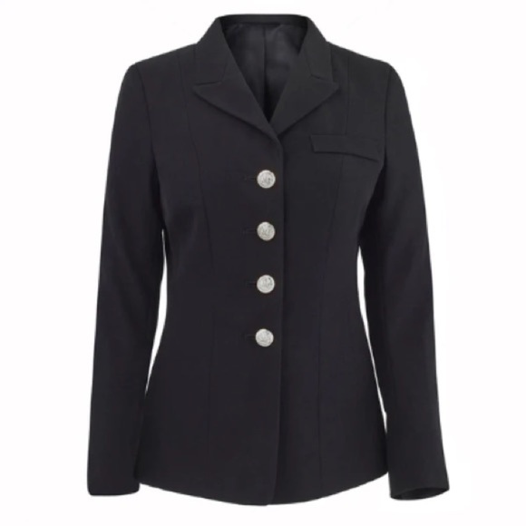 US NAVY jacket Women Service Dress Black Blazer Suit with Silver Buttons - Picture 1 of 10